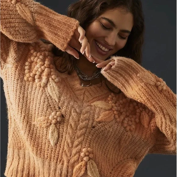 NWT Anthropologie Bauble V-Neck Sweater size S - Picture 4 of 12